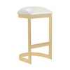 Manhattan Comfort Aura Bar Stool in White and Polished Brass (Set of 2) 2-BS006-WH